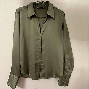 Abercrombie Satin Long Sleeve Button Up
